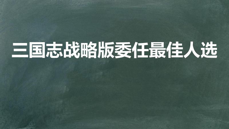 三国志战略版委任最佳人选（三国志战略版铜币官用谁）