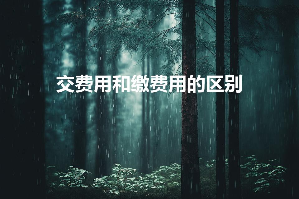 交费用和缴费用的区别（缴费和交费有什么区别）