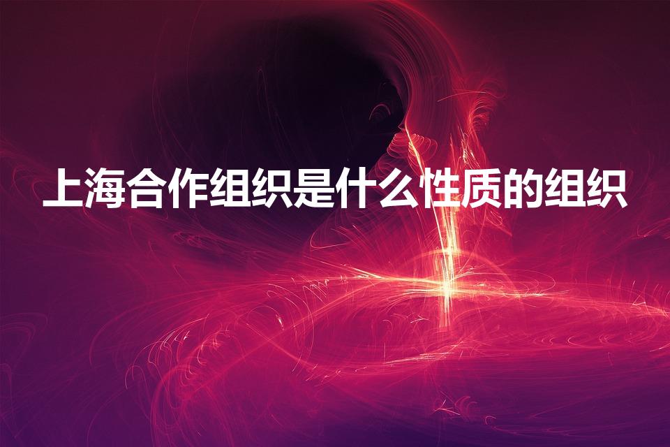上海合作组织是什么性质的组织（上合组织是什么性质的组织）