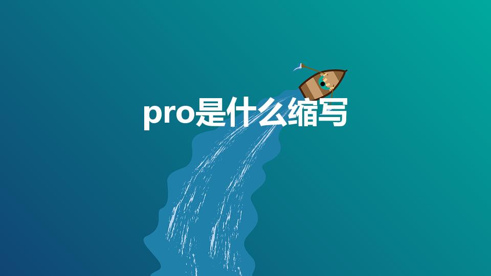 pro是什么缩写（pro是什么意思）