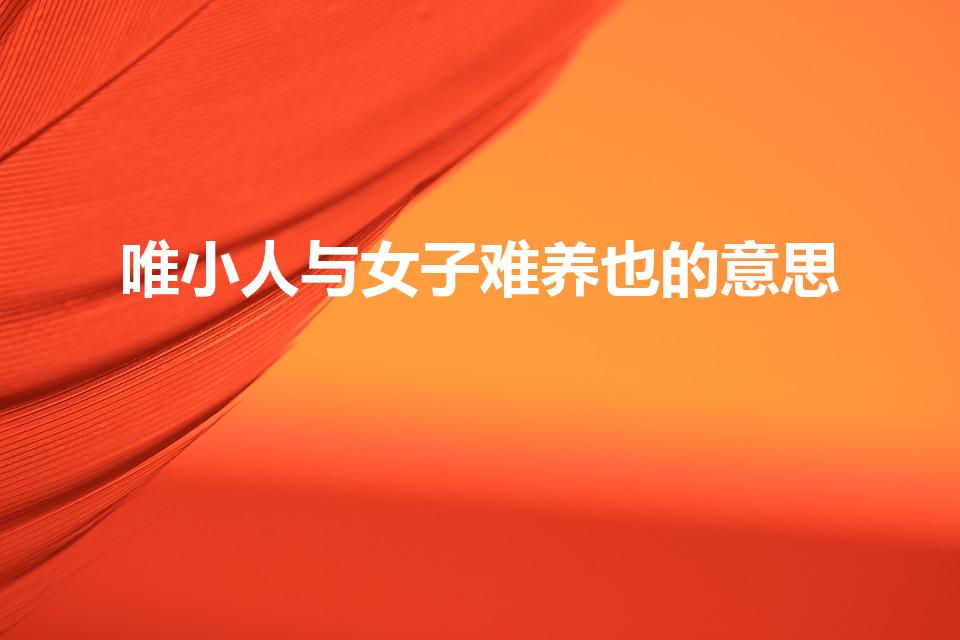 唯小人与女子难养也的意思（唯女子与小人难养也是什么意思）