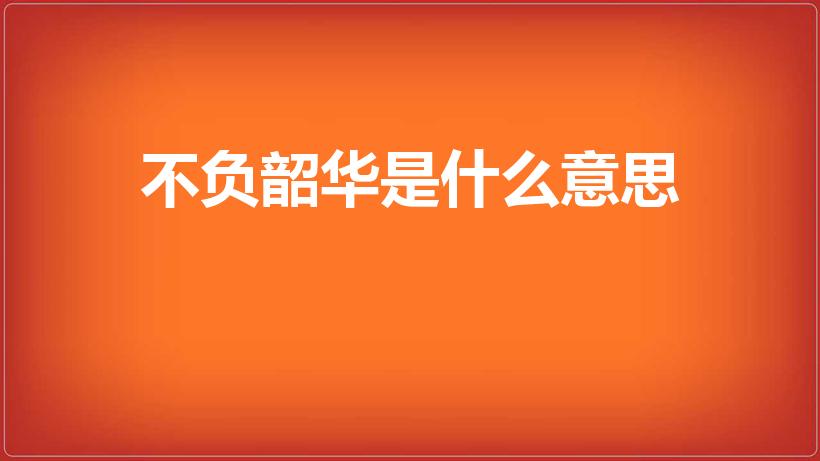 不负韶华是什么意思（不负韶华的意思是什么）