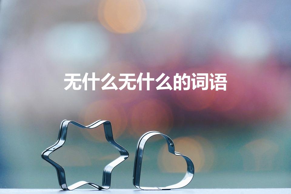 无什么无什么的词语（无什么无什么 四字词语）