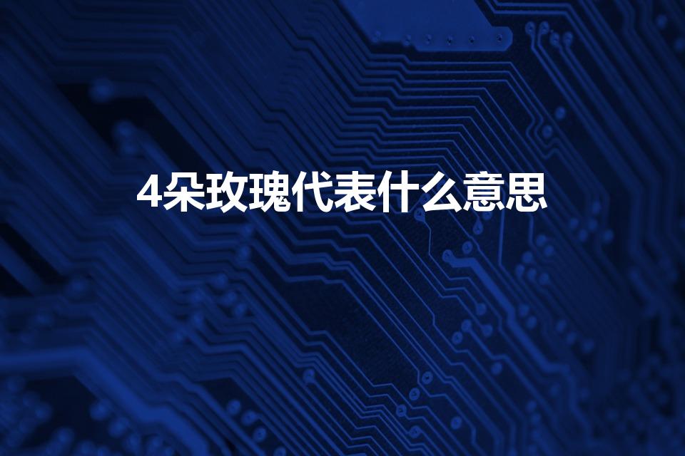 4朵玫瑰代表什么意思（四朵玫瑰花代表什么意思）