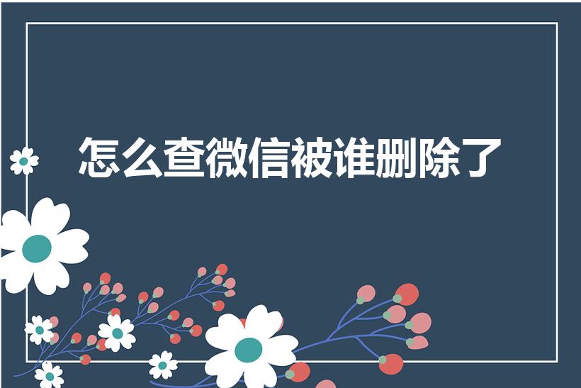 怎么查微信被谁删除了（怎么查微信谁把我删了）