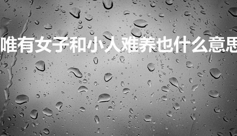 唯有女子和小人难养也什么意思（小人与女子难养也什么意思）