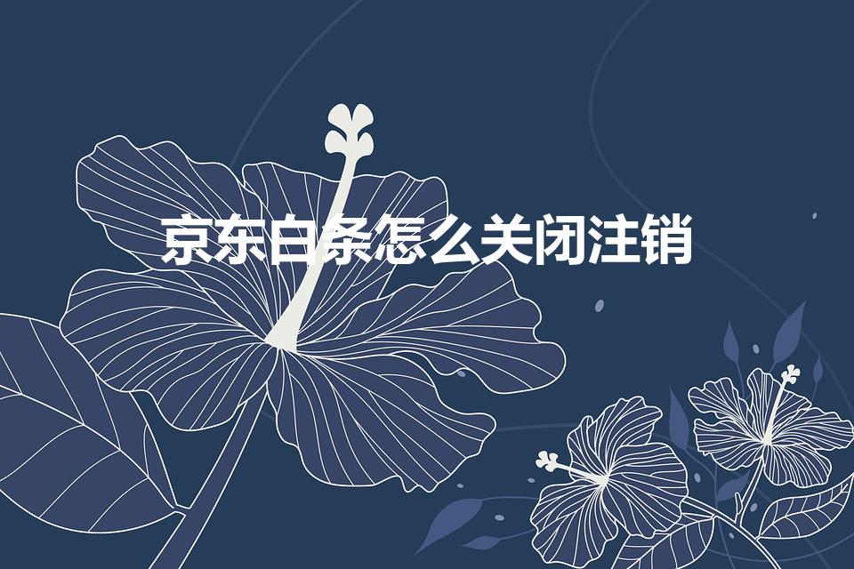 京东白条怎么关闭注销