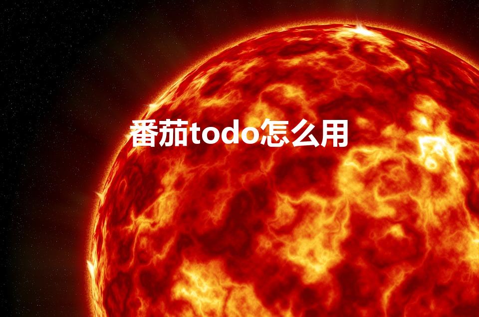 番茄todo怎么用（番茄todo未来计划怎么添加）