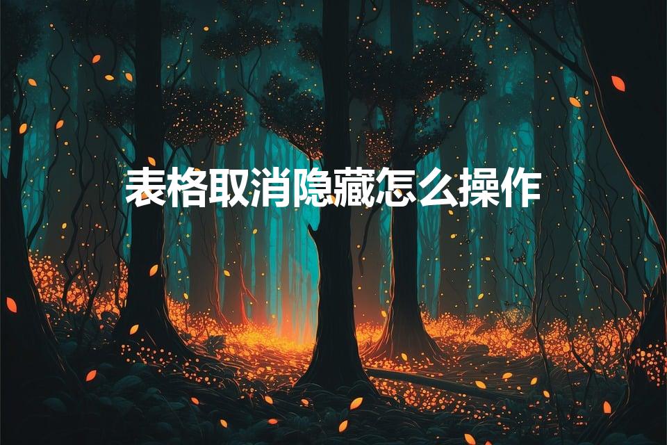 表格取消隐藏怎么操作（表格怎么取消隐藏）
