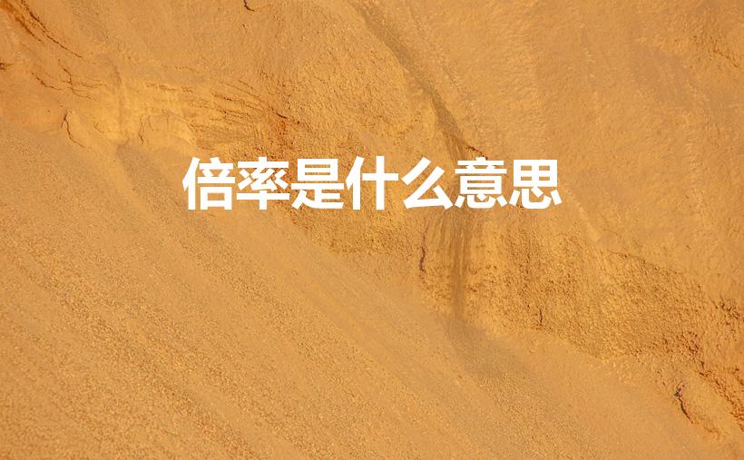 倍率是什么意思（倍率的意思倍率的意思是什么）