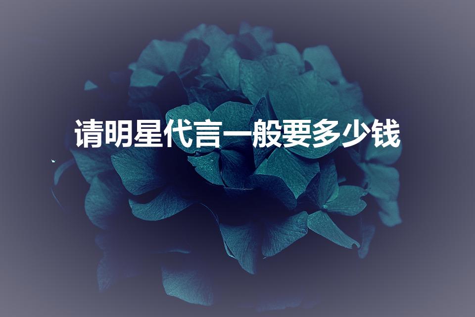 请明星代言一般要多少钱（请明星代言的价位大概是多少）