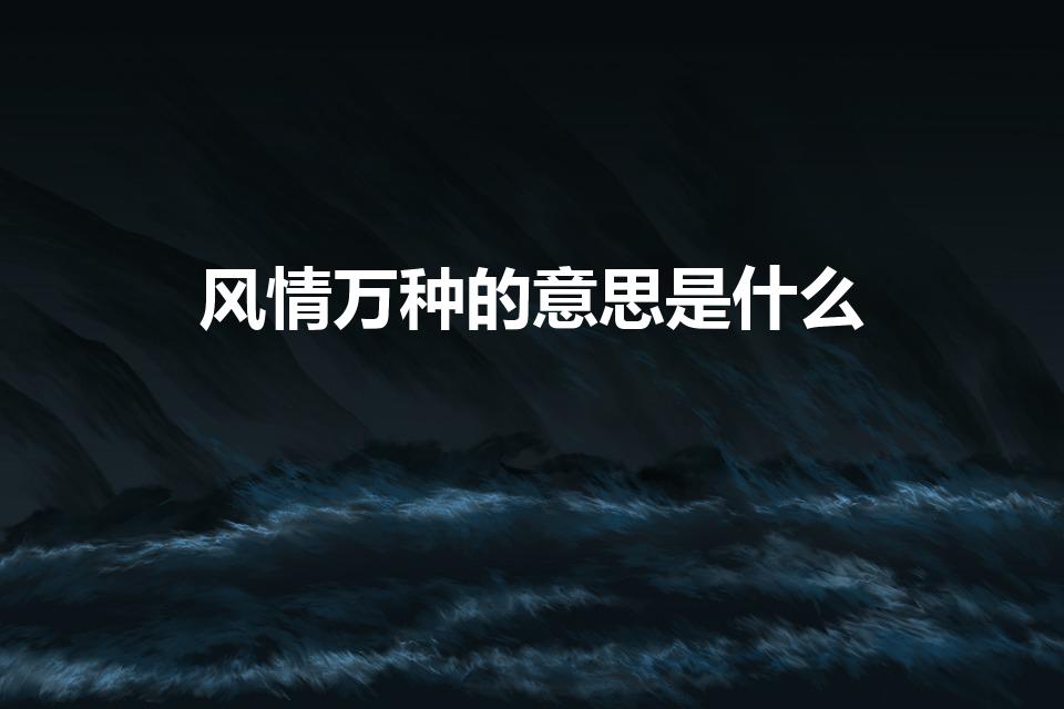 风情万种的意思是什么（风情万种的意思是什么意思啊）