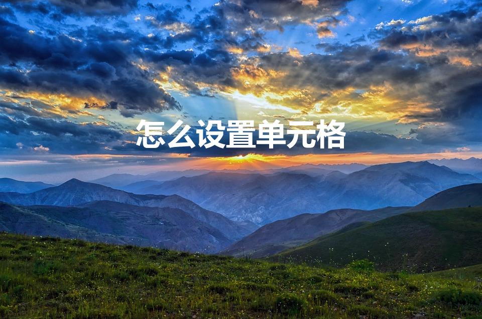 怎么设置单元格（单元格格式怎么设置）