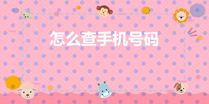怎么查手机号码（手机号码忘了怎么查）