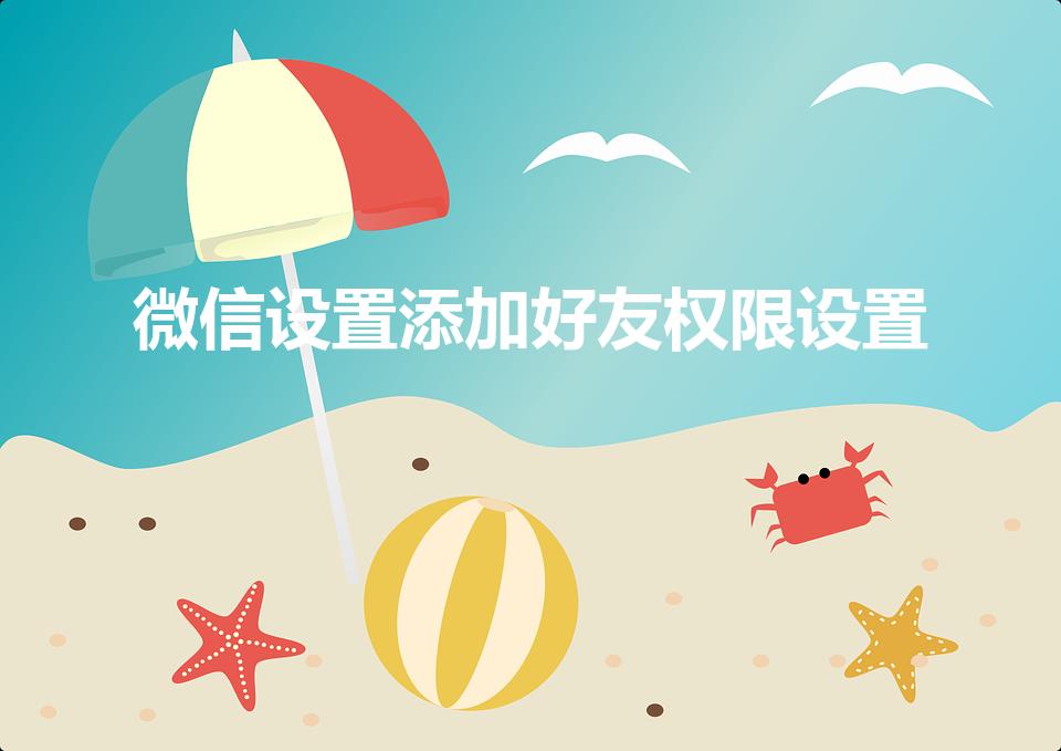 微信设置添加好友权限设置（微信加好友设置权限）