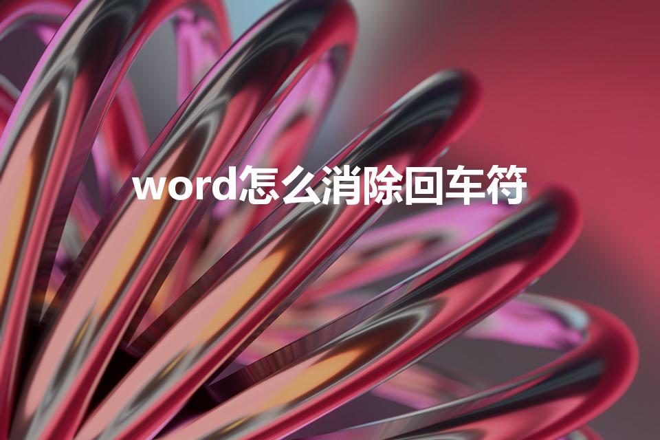 word怎么消除回车符（word里的回车符号怎么去掉）