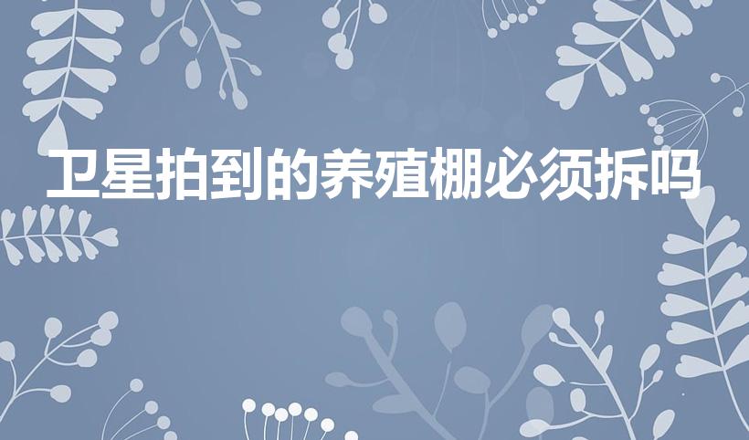 卫星拍到的养殖棚必须拆吗（被卫星拍到的养殖场就会拆吗）