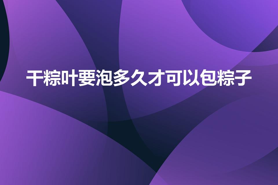 干粽叶要泡多久才可以包粽子（包粽子的叶子要泡多久）