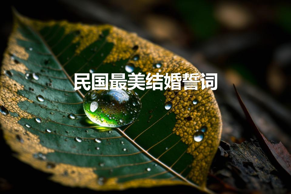 民国最美结婚誓词（民国婚书誓词是什么）