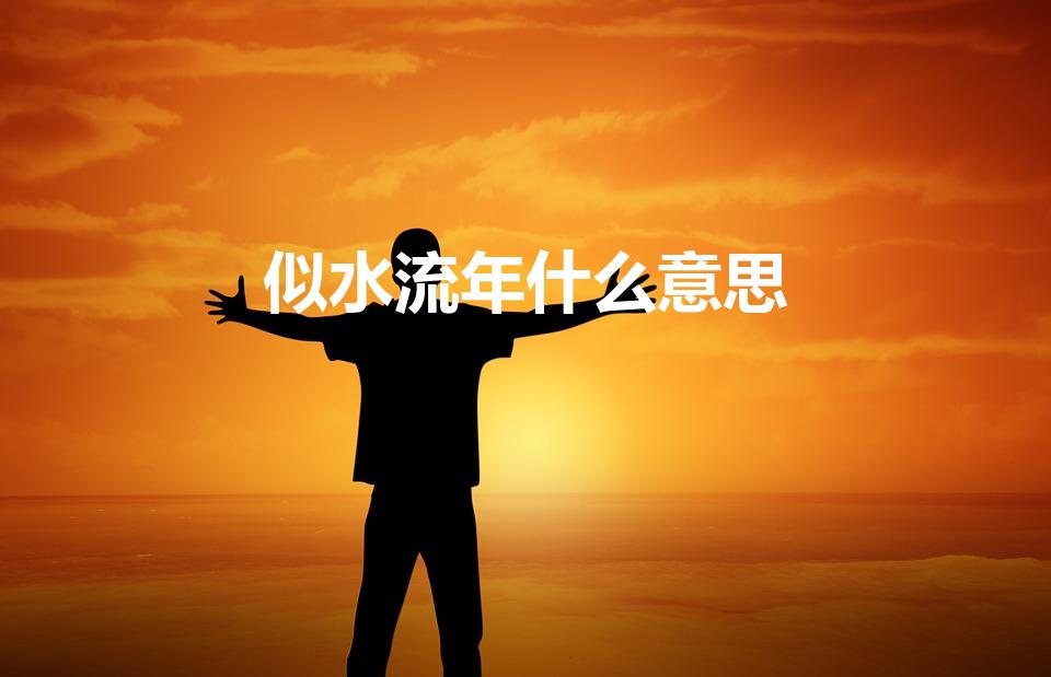 似水流年什么意思（似水流年的意思是什么意思）