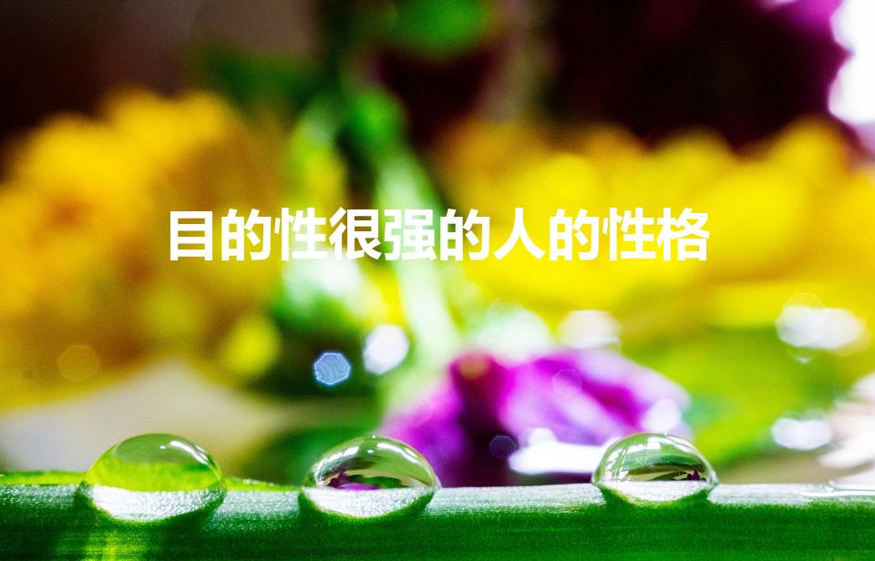 目的性很强的人的性格（目的性很强的人什么样）