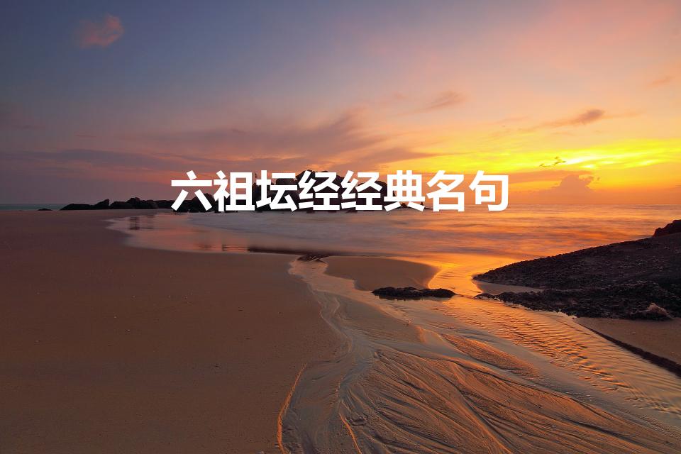 六祖坛经经典名句（六祖坛经人生哲理的名句）
