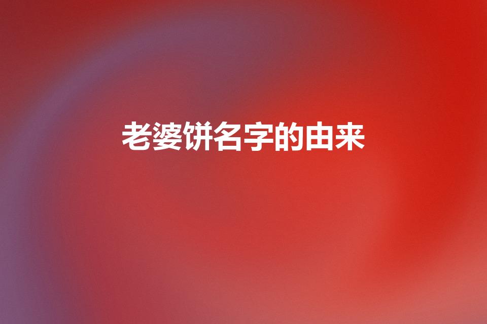 老婆饼名字的由来（老婆饼的名称由来）