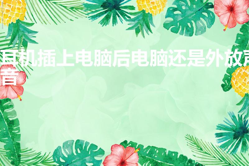 耳机插上电脑后电脑还是外放声音