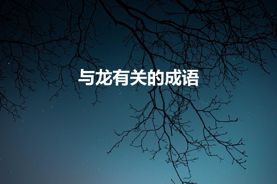 与龙有关的成语（与龙相关成语有什么）