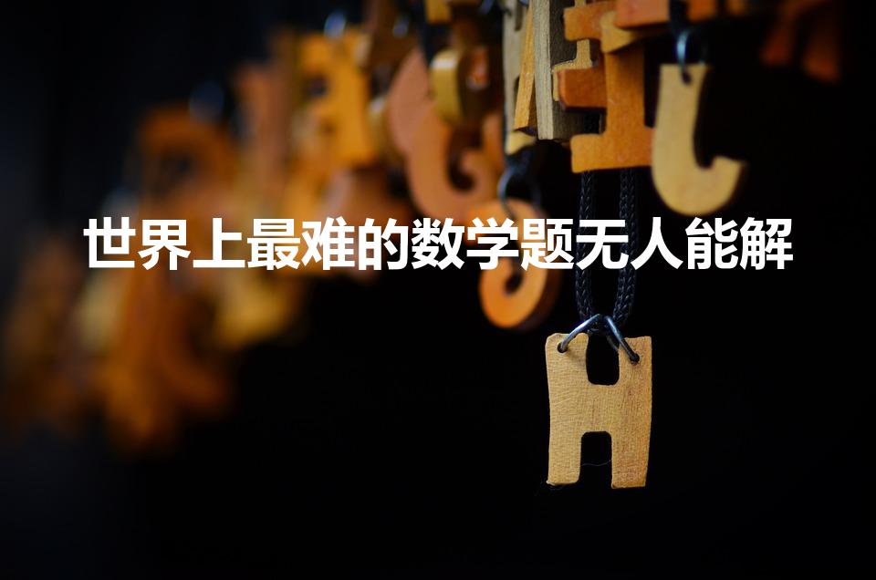 世界上最难的数学题无人能解（世界三大未解数学难题是什么）