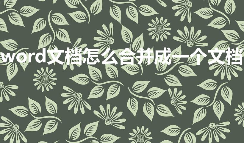 word文档怎么合并成一个文档（word文档怎么合并）