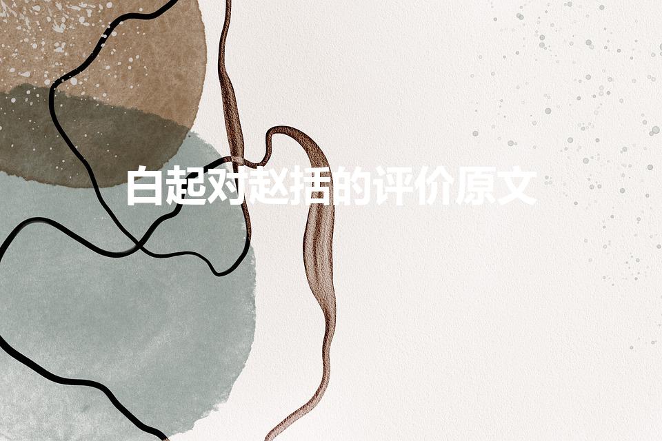 白起对赵括的评价原文（白起对赵括的评价）