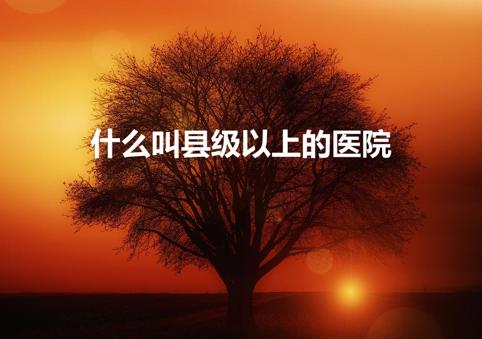 什么叫县级以上的医院（县级以上公立医院是什么意思）