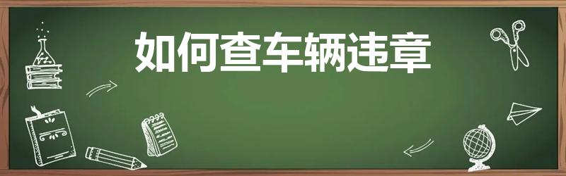 如何查车辆违章（如何查询车辆违章）