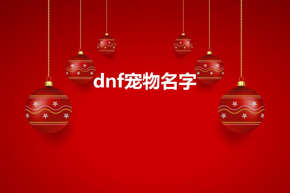 dnf宠物名字（dnf增幅宠物叫什么名字）