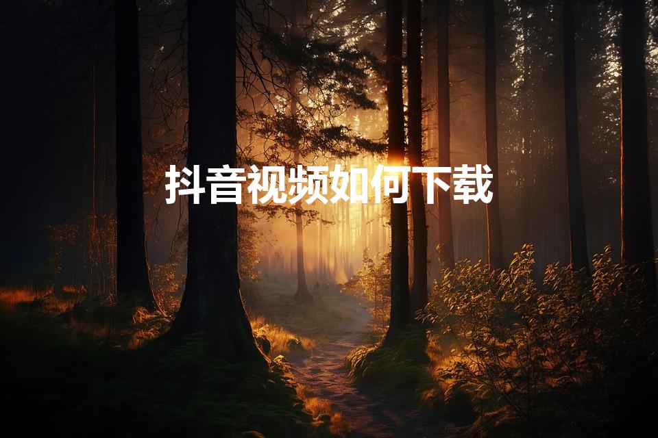 抖音视频如何下载（抖音上的视频怎么下载）