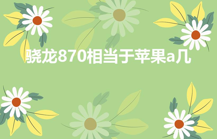 骁龙870相当于苹果a几（骁龙870什么水平）