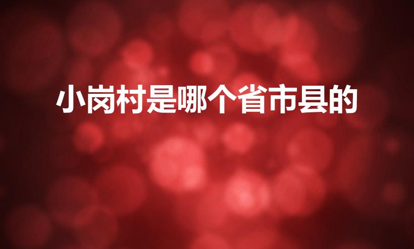 小岗村是哪个省市县的（小岗村在哪个省哪个县）