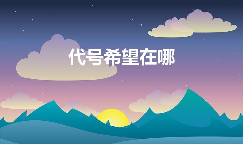 代号希望在哪（dnf代号希望在什么地方）