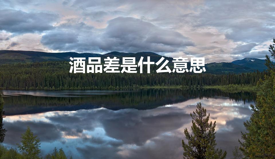 酒品差是什么意思（男人酒品差说明什么）