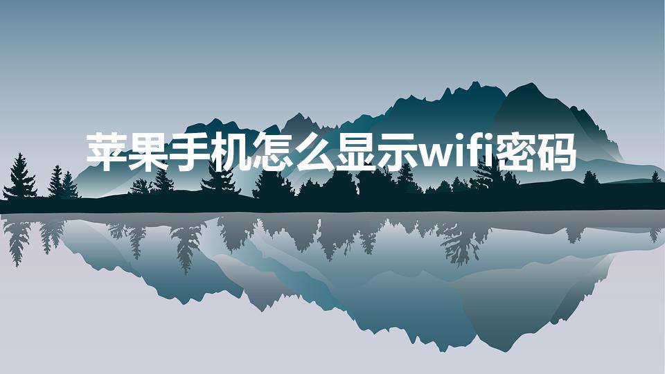 苹果手机怎么显示wifi密码（苹果怎么显示wifi密码）