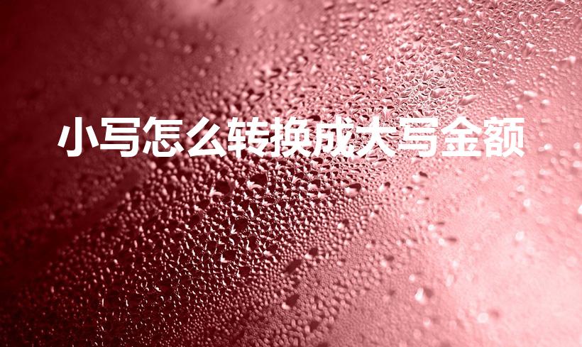 小写怎么转换成大写金额（人民币的小写怎么转换成大写啊）