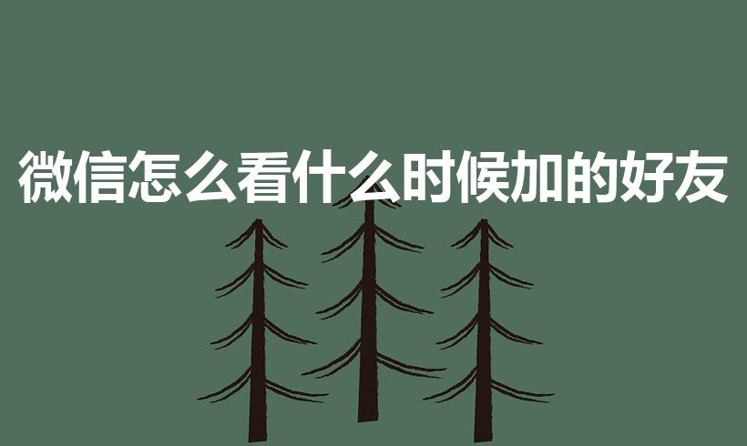 微信怎么看什么时候加的好友（微信怎么看加好友时间多久了）