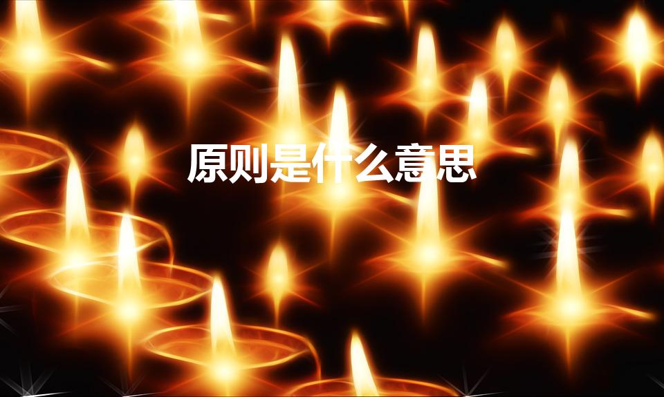 原则是什么意思（原则的意思是什么）