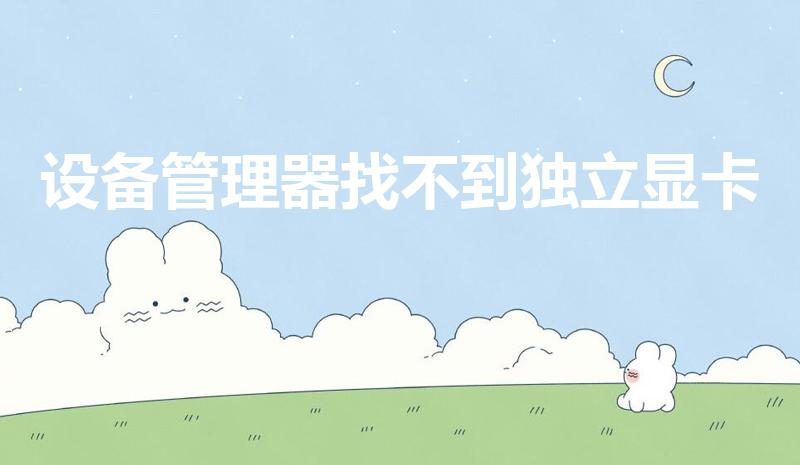 设备管理器找不到独立显卡