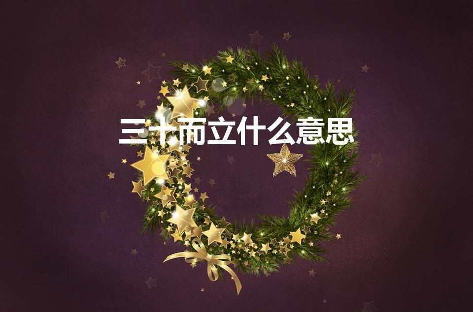 三十而立什么意思（三十而立是什么意思）