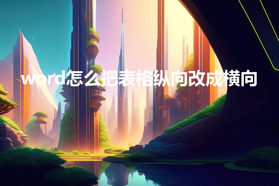 word怎么把表格纵向改成横向