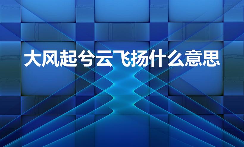 大风起兮云飞扬什么意思
