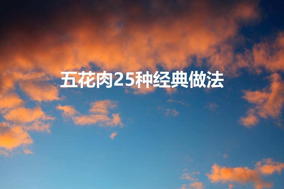 五花肉25种经典做法（五花肉都有哪些做法呀）