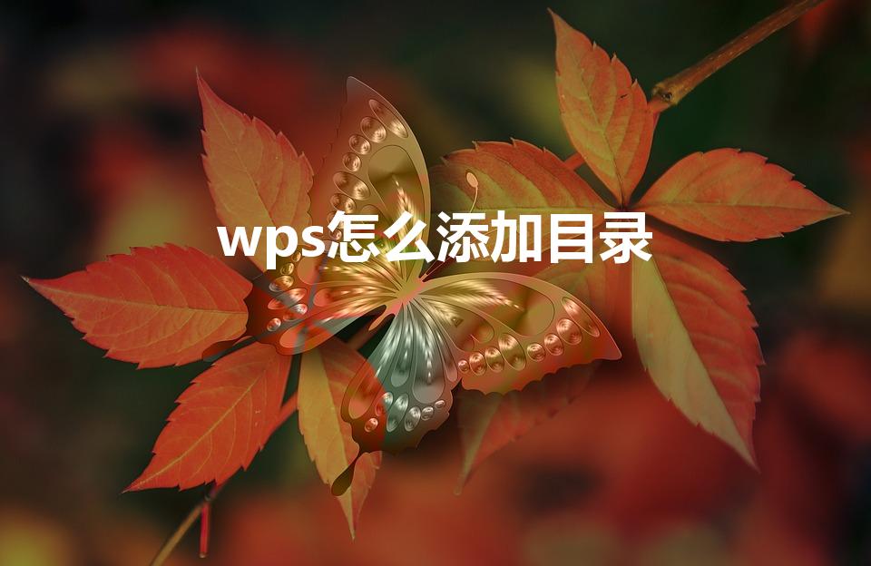 wps怎么添加目录（wps怎样添加目录）